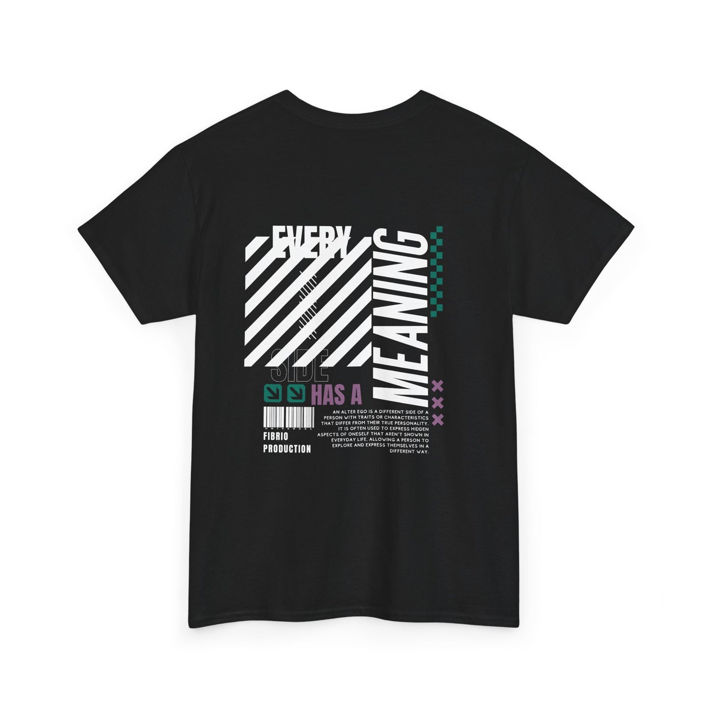 Everything Has a Meaning T-Shirt – Black FIBRIO Graphic Tee Back Print for Men