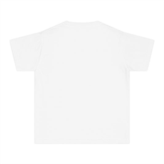 Back view of boys’ plain white casual t-shirt – soft cotton-blend sporty tee by Fibrio
