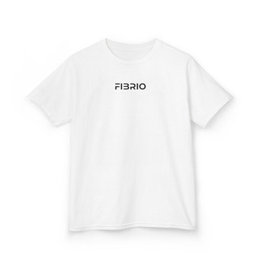 White t-shirt with 'FIBRIO' logo on a white background