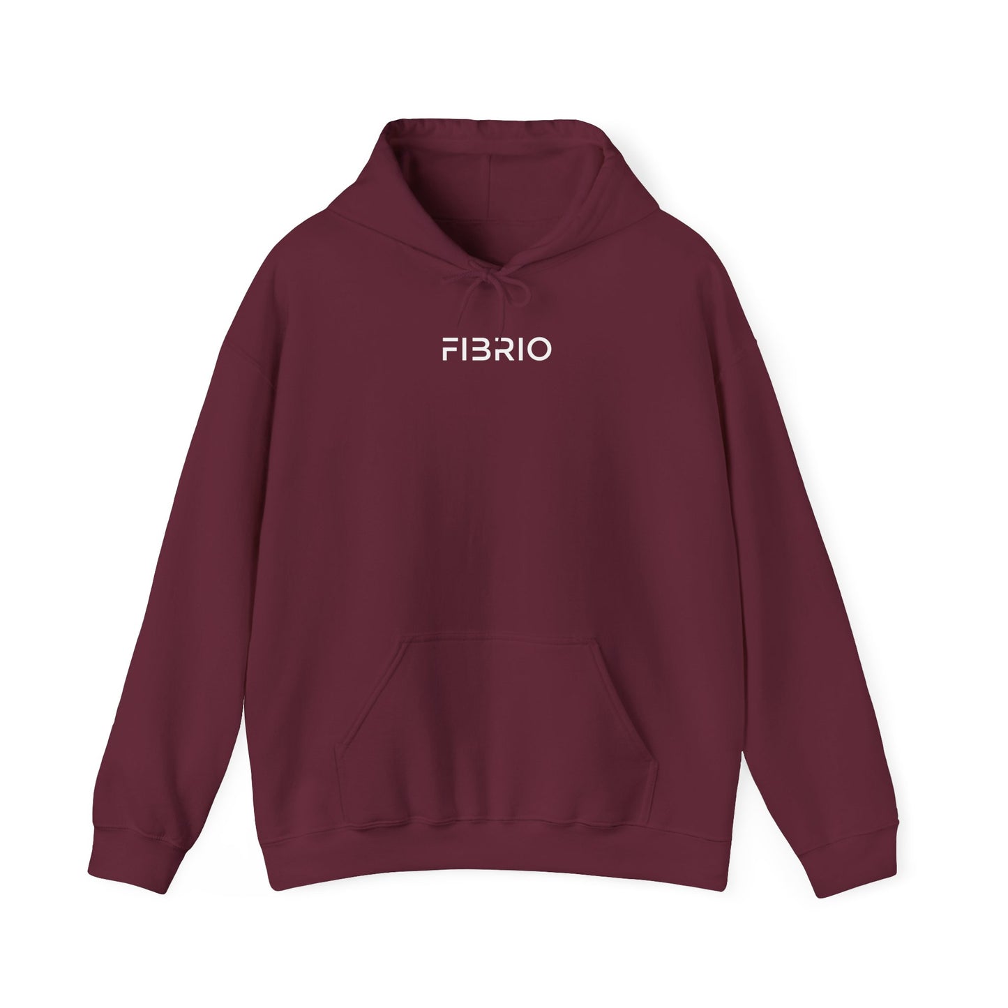 "FIBRIO Mystic Moth Graphic Hoodie front in maroon – stylish cotton blend hoodie featuring artistic moth design and comfortable oversized silhouette."