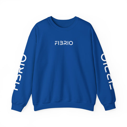 "FIBRIO Bloom Art Sweatshirt front design in royal blue – premium cotton blend sweatshirt featuring colorful floral screen print and casual relaxed fit."