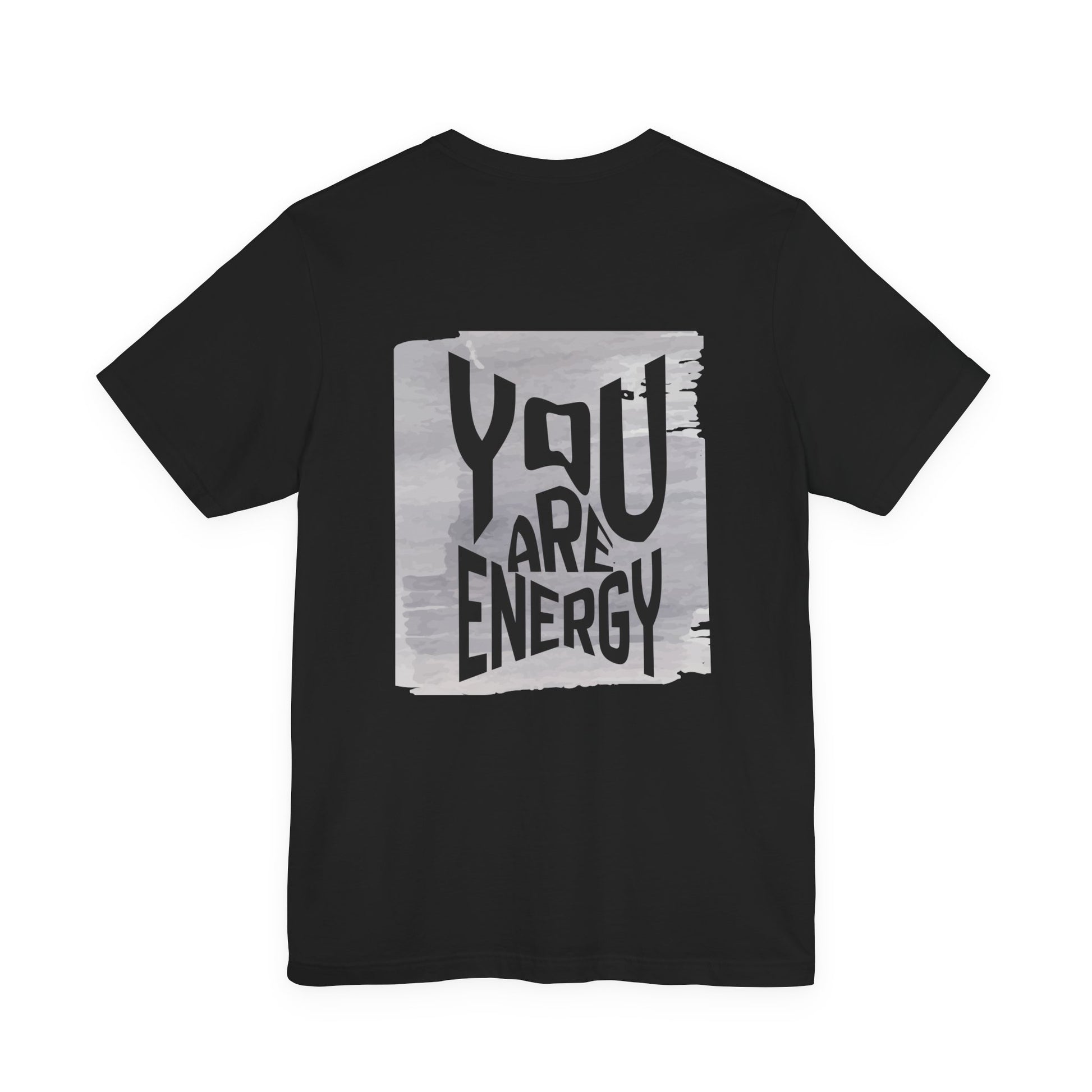 Black t-shirt with 'YOU ARE ENERGY' text for men by Fibrio
