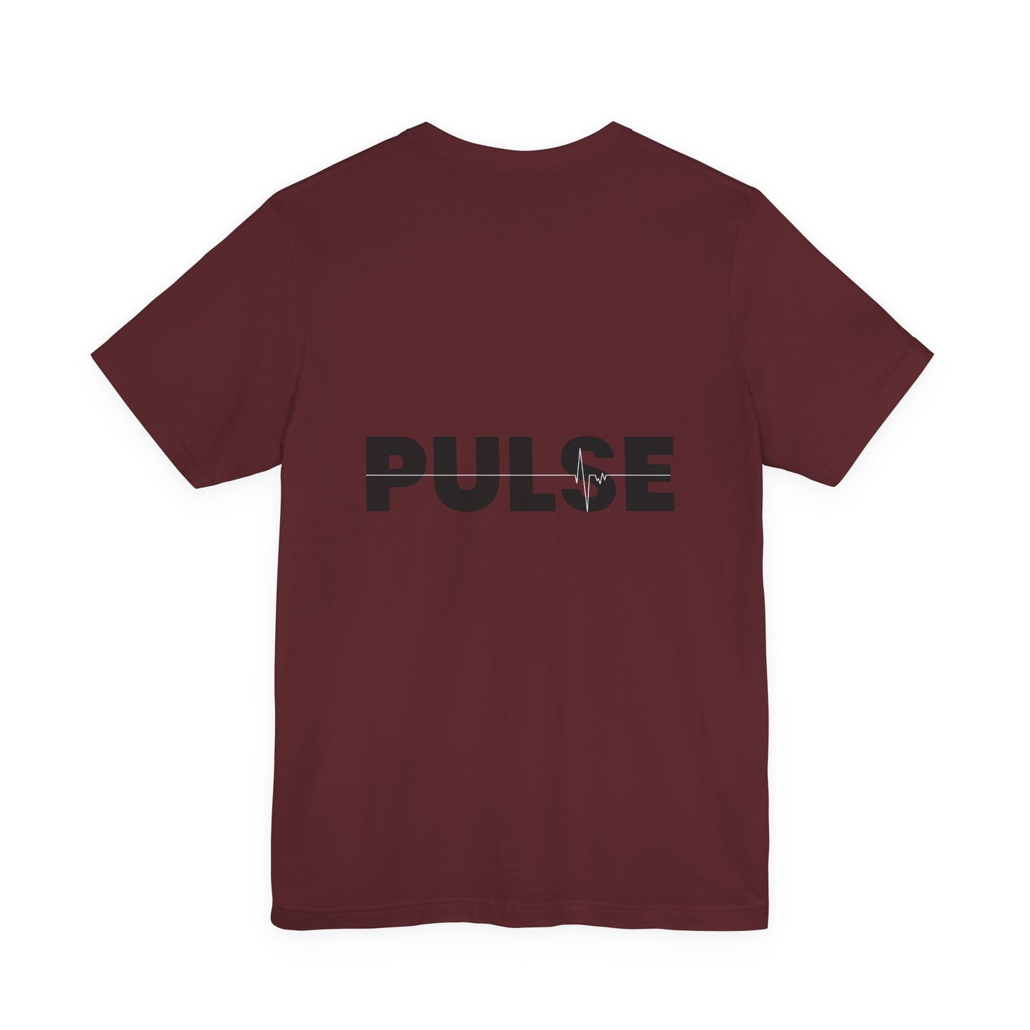 Maroon t-shirt with 'PULSE' logo for men by Fibrio