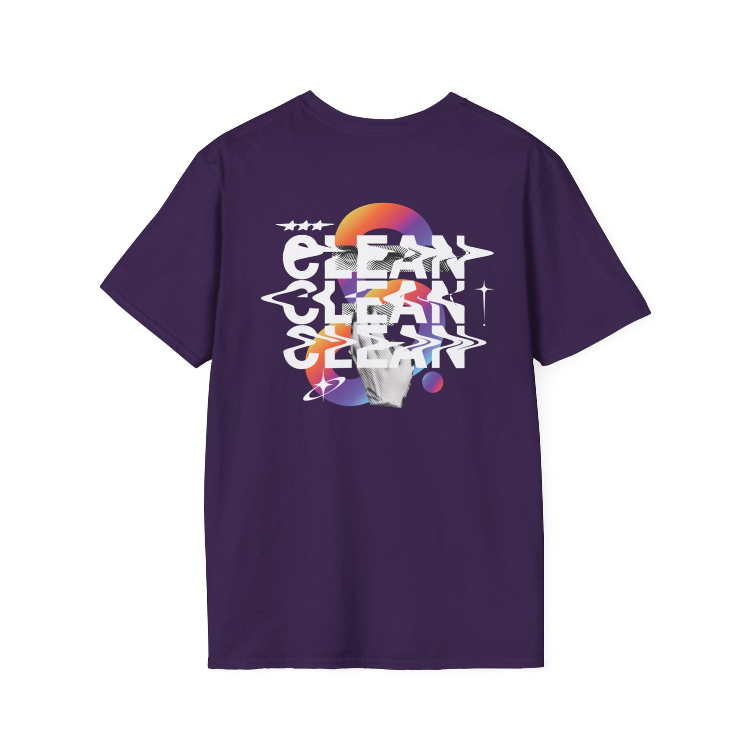 "FIBRIO Ocean Tee for Women back in purple – trendy women’s tee featuring vibrant Clean Ocean artwork, soft everyday casual wear."