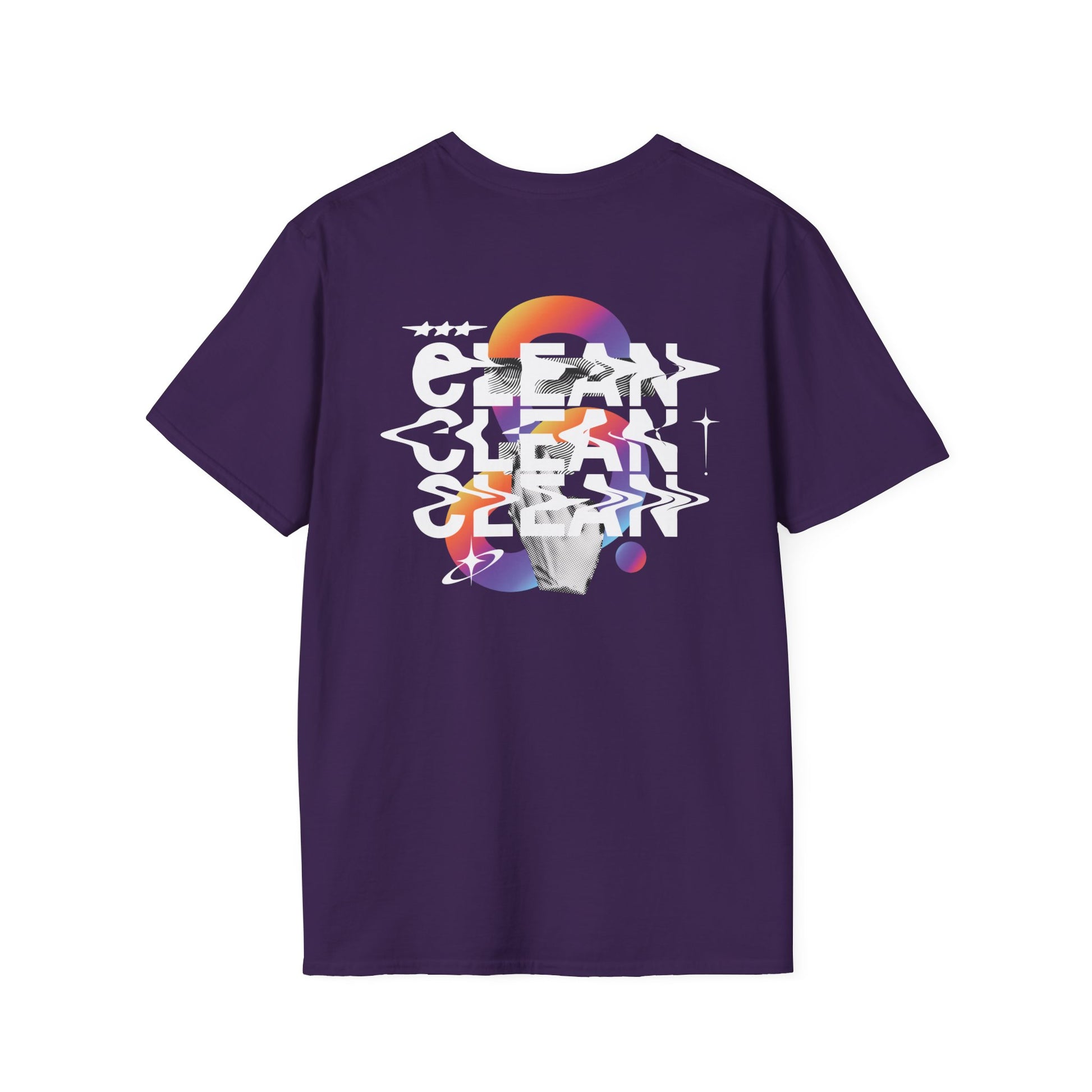 "FIBRIO Ocean Tee for Women back in purple – trendy women’s tee featuring vibrant Clean Ocean artwork, soft everyday casual wear."