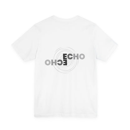 White t-shirt with 'ECHO' logo for men by Fibrio