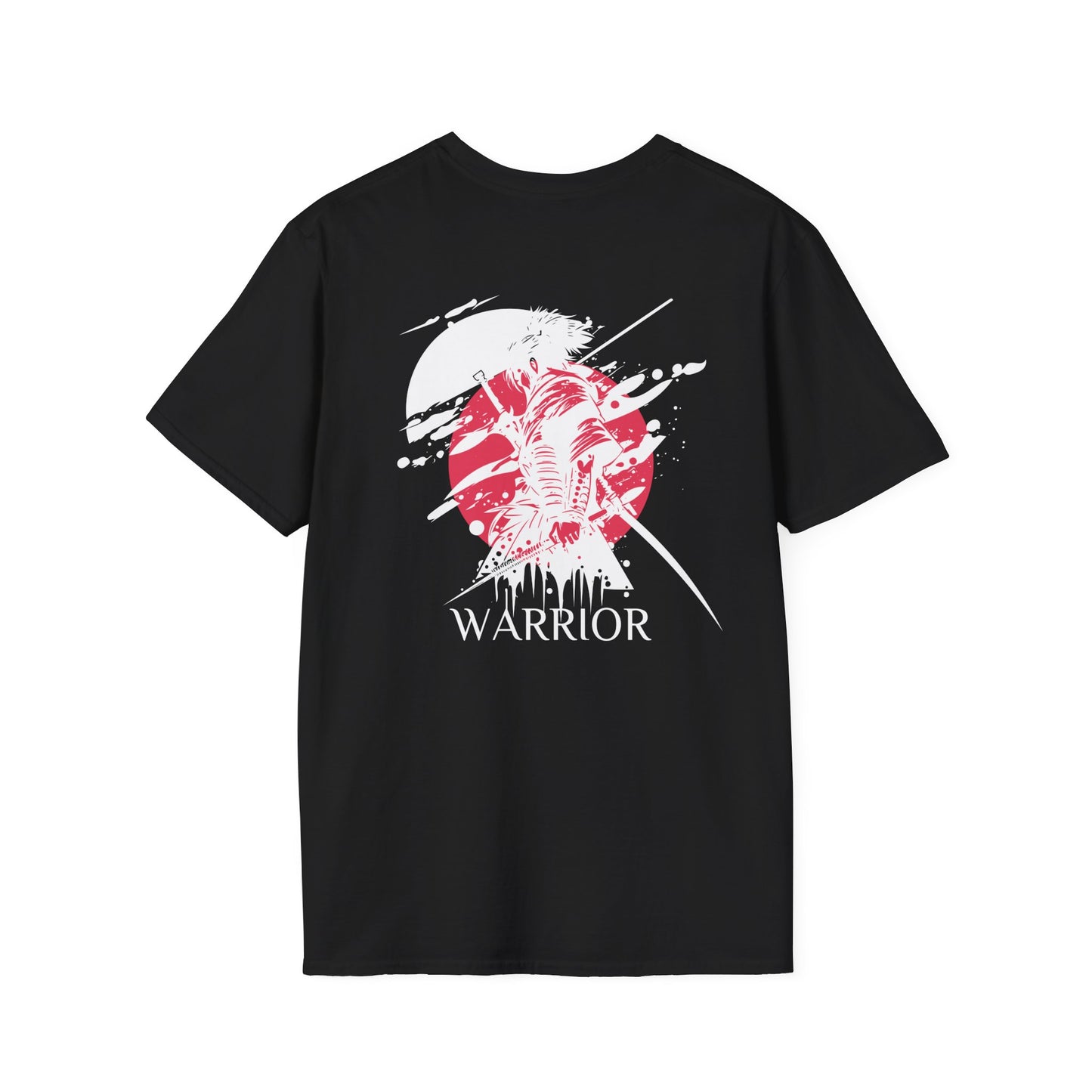 "FIBRIO Warrior Graphic T-shirt back in black – unisex streetwear t-shirt featuring artistic warrior back design, breathable and durable fabric."