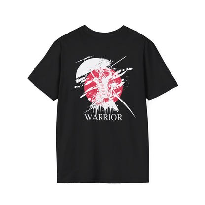 "FIBRIO Warrior Graphic T-shirt back in black – unisex streetwear t-shirt featuring artistic warrior back design, breathable and durable fabric."