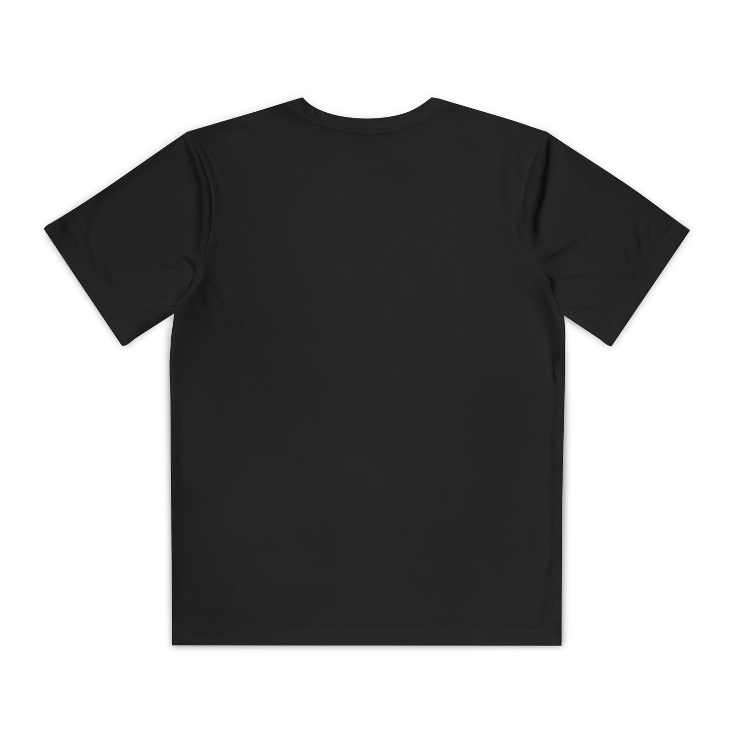 Back of boys’ plain black sporty casual t-shirt – comfortable cotton tee by Fibrio
