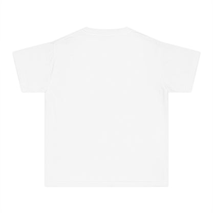 Back view of girls’ plain white casual t-shirt – soft cotton-blend music kids’ tee by Fibrio