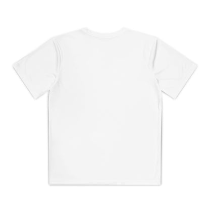 Back view of boys’ plain white casual t-shirt – soft cotton-blend everyday tee by Fibrio