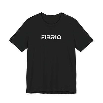 Black t-shirt with 'FIBRIO' logo on a white background