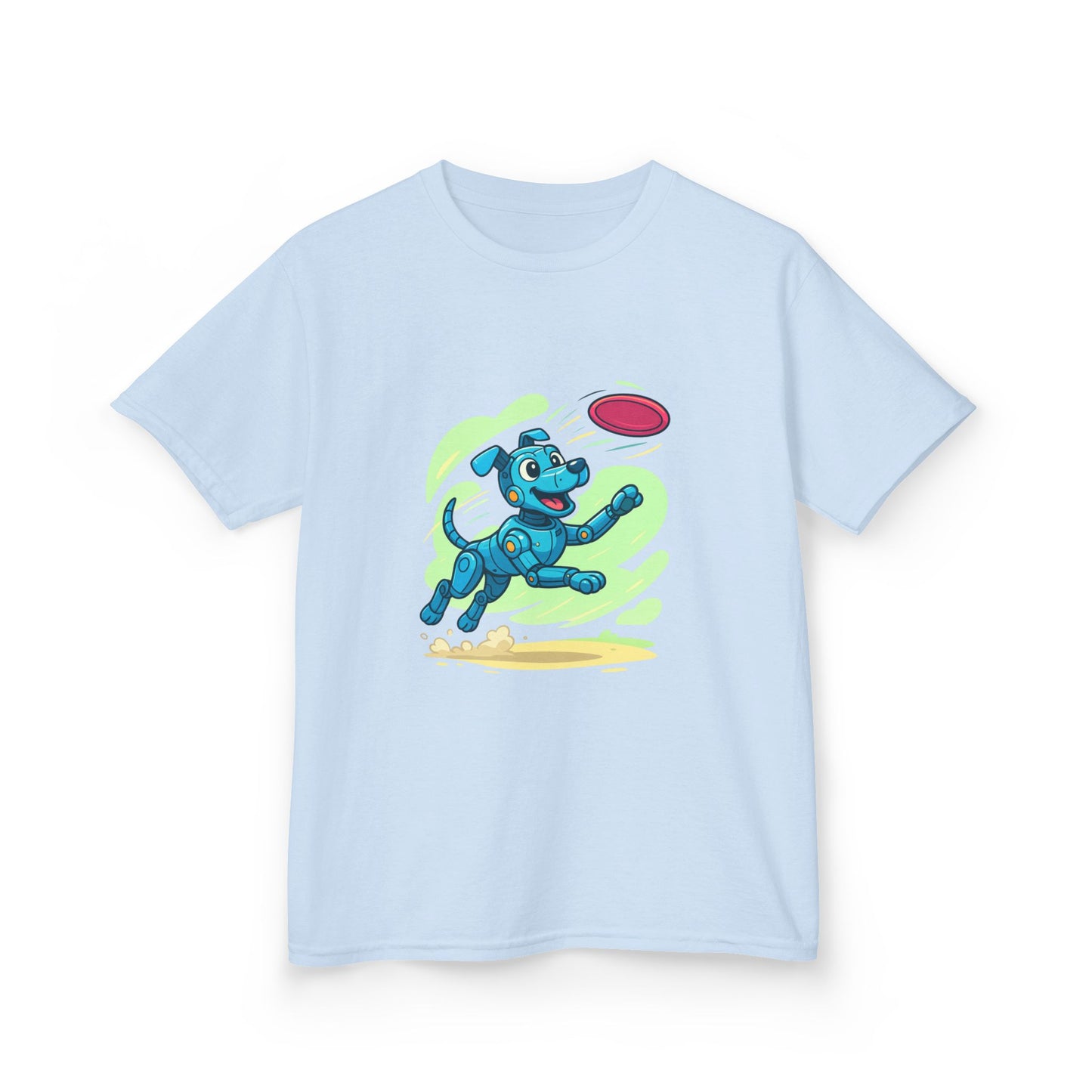 Fibrio_kids_tshirt_dog_frisbee_front_light_blue