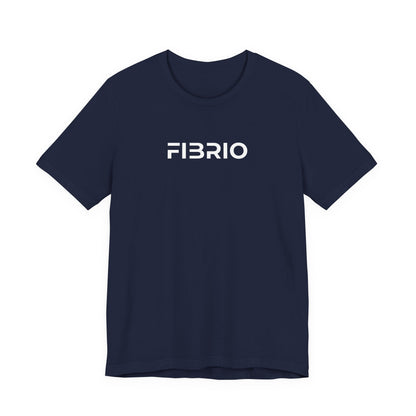 Navy blue t-shirt with 'FIBRIO' logo on a white background