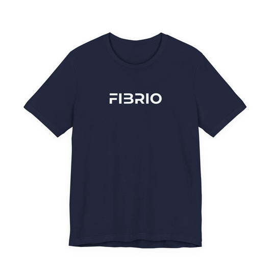 Navy blue t-shirt with 'FIBRIO' logo on a white background