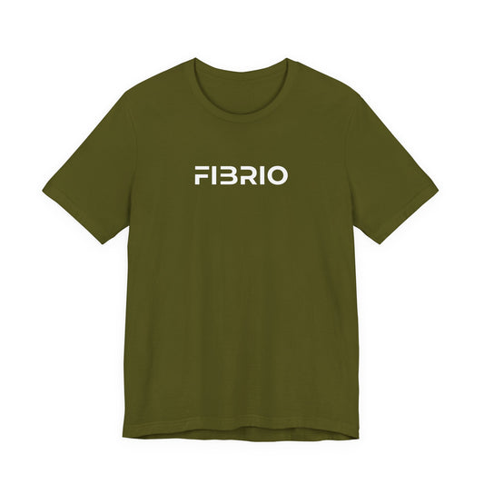 Green t-shirt with 'FIBRIO' logo on a white background