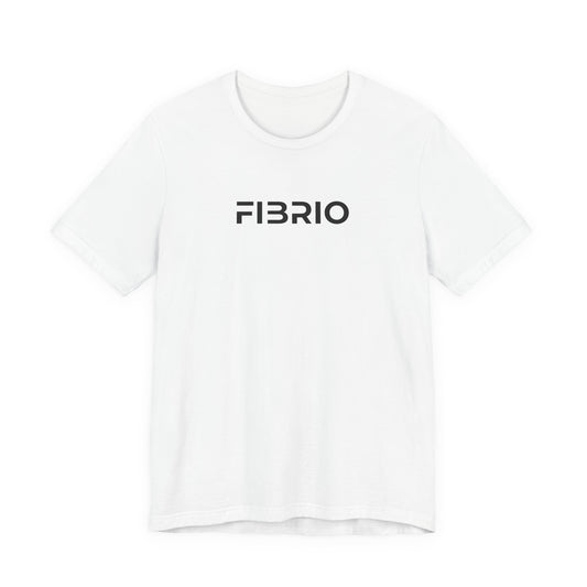 White t-shirt with 'FIBRIO' logo on a white background