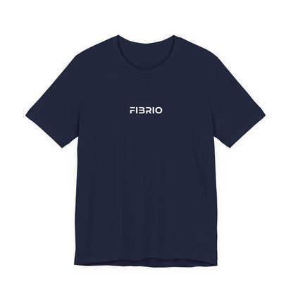 Navy blue t-shirt with 'FIBRIO' logo on a white background