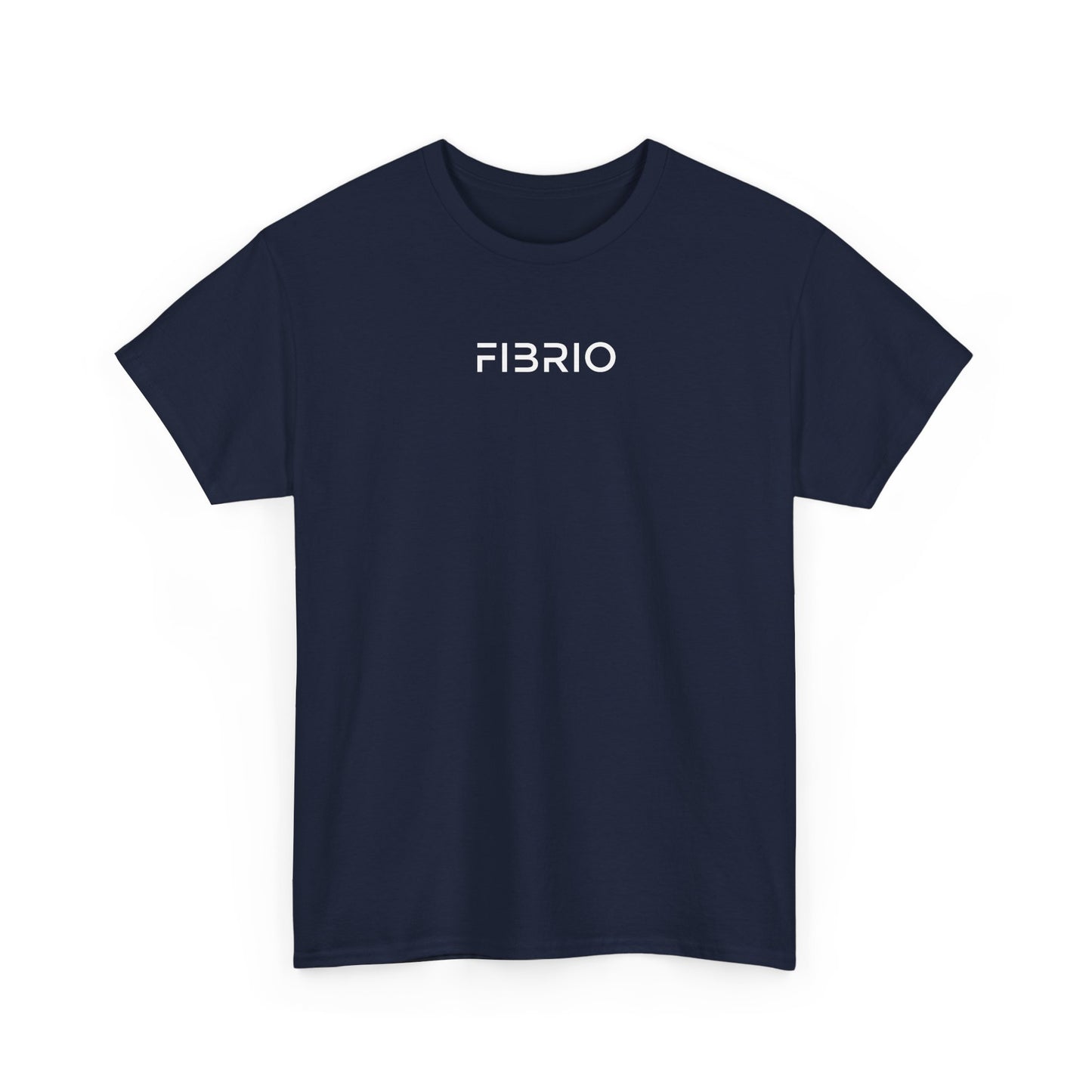Navy blue t-shirt with 'FIBRIO' logo on a white background