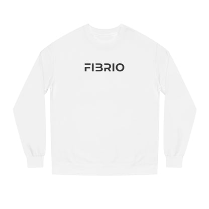 White sweatshirt with 'FIBRIO' branding on a white background