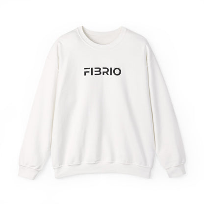 White sweatshirt with 'FIBRIO' logo on a white background